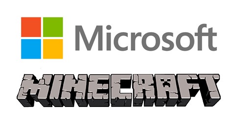 Microsoft and Minecraft in the announcement image for the Mojang acquisition