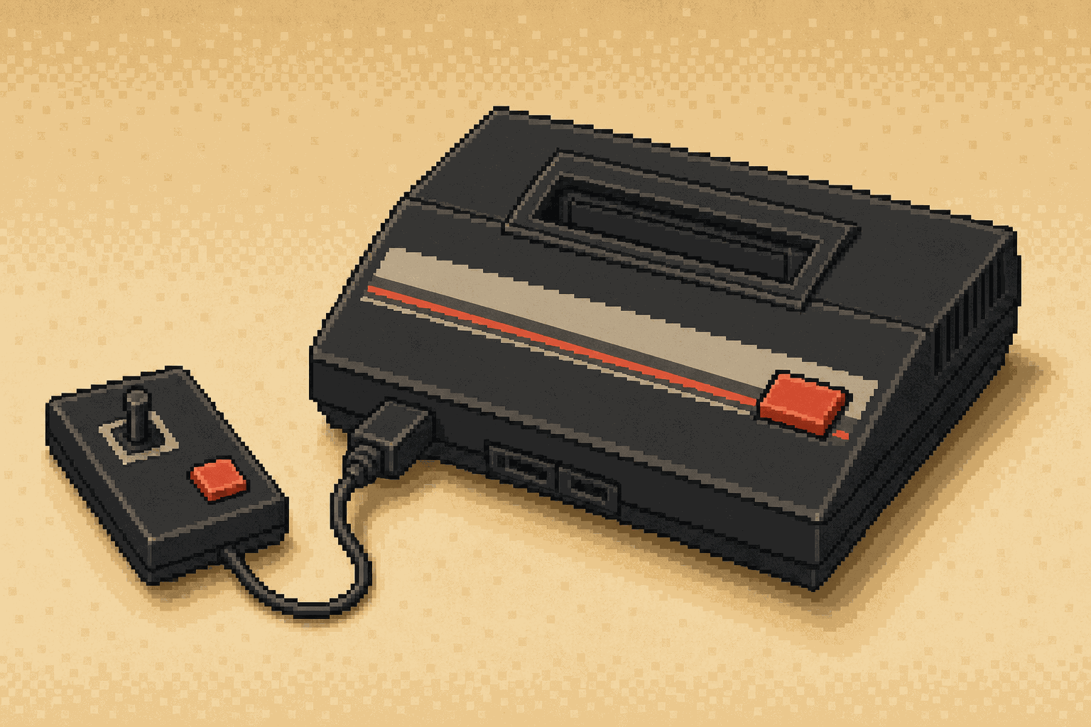 8-bit afbeelding van een Sega SG-1000 met controller
